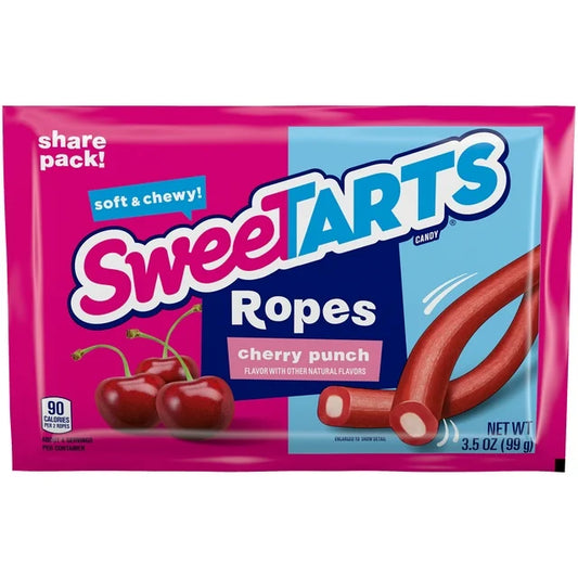 SweeTARTS Soft & Chewy Ropes Candy, Cherry Punch, 3.5 oz