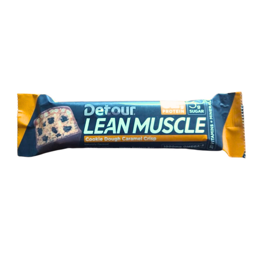 Detour Lean Muscle Cookie Dough Caramel Crisp Whey Protein Bar - 3.2 Oz