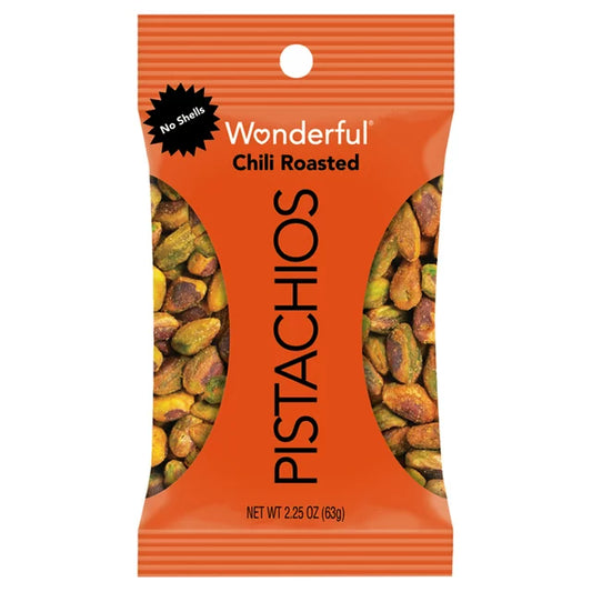 Wonderful Pistachios, No Shells, Chili Roasted Pistachios, 2.25 oz