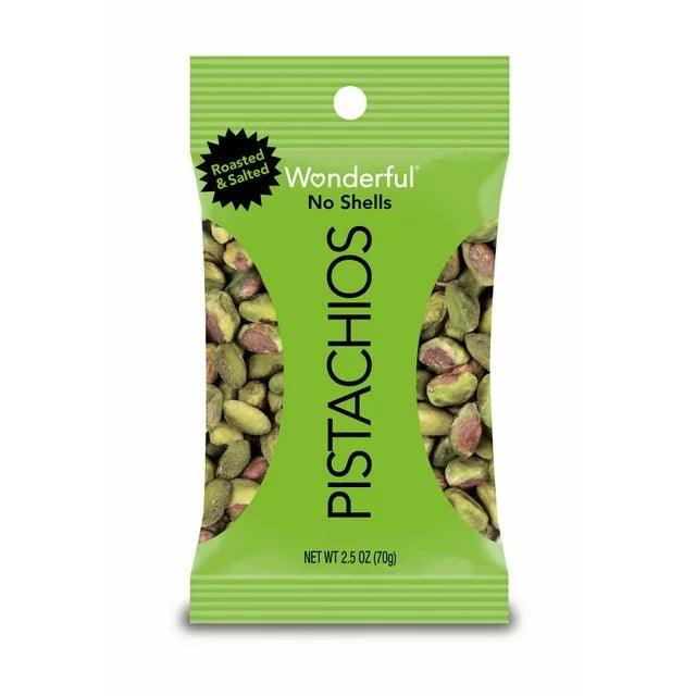 Wonderful Roasted & Salted Pistachios, No Shells, 2.5 oz