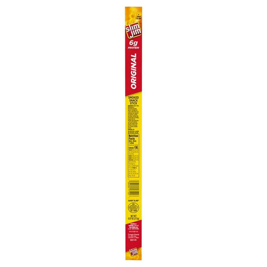 Slim Jim Original Giant Smoked Snack Meat Sticks, 0.97 oz Single Stick