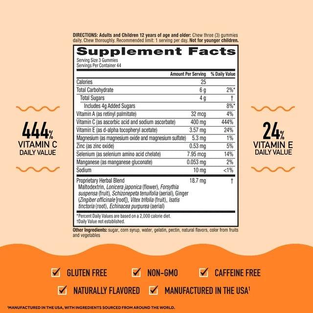 Airborne Immune Essentials Vitamin C Immune Support Gummies, Assorted Fruit Flavor, 132 Count - BargainBoxed.com