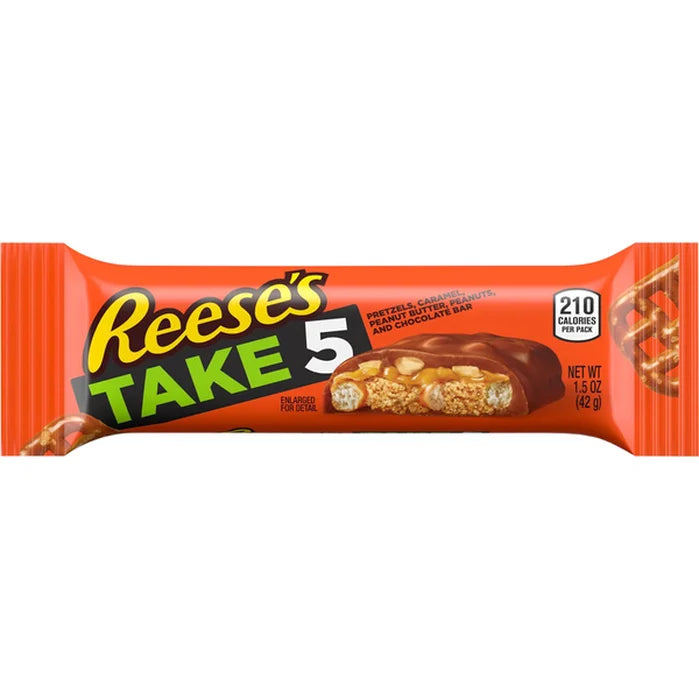 REESE'S TAKE5 Chocolate Peanut Butter Candy Bar, 1.5 oz