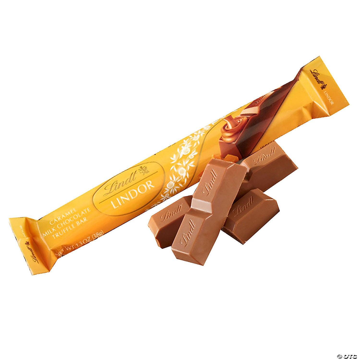 Lindor Caramel Milk Chocolate Truffle Bars, 1.3 oz, 24 Count - BargainBoxed.com