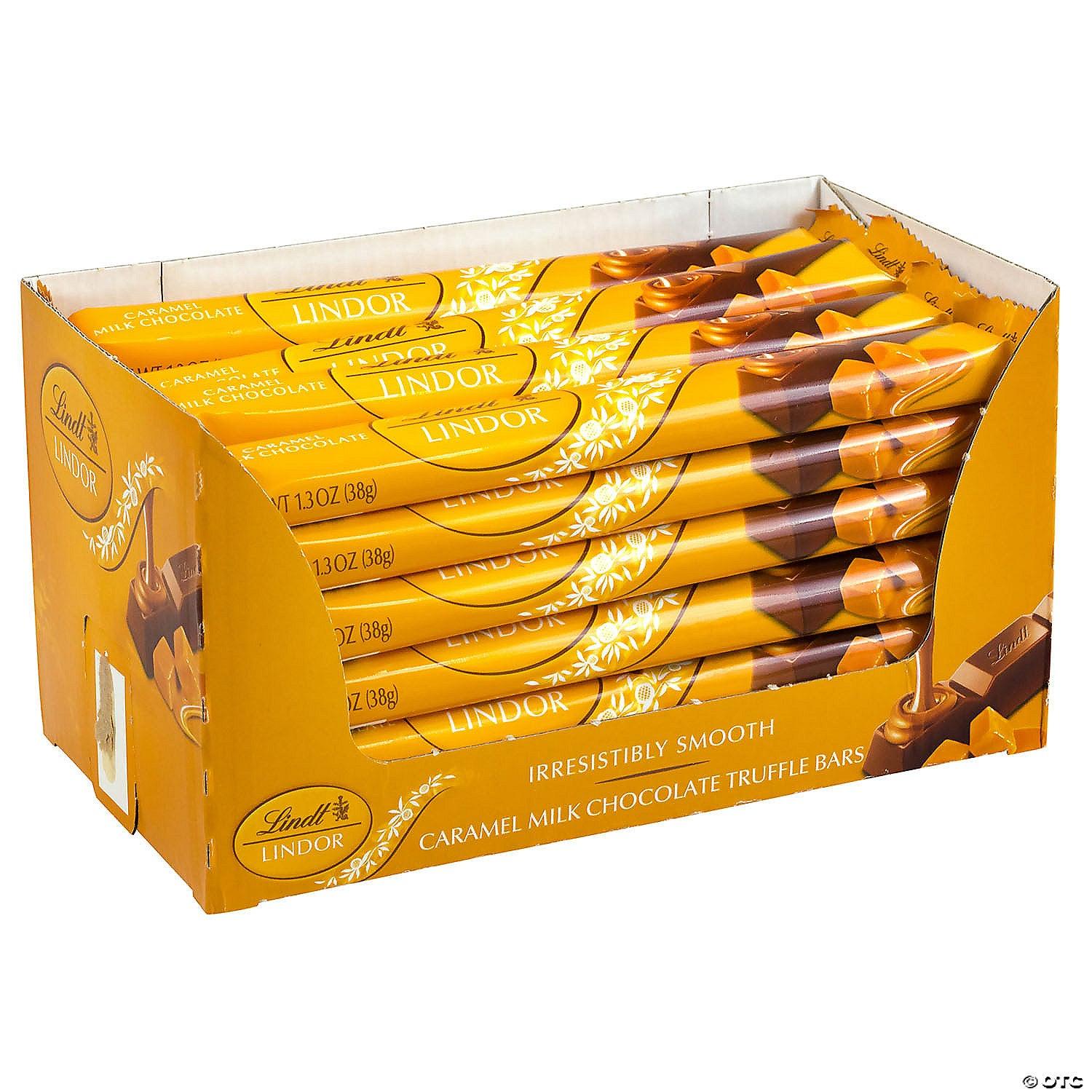 Lindor Caramel Milk Chocolate Truffle Bars, 1.3 oz, 24 Count - BargainBoxed.com