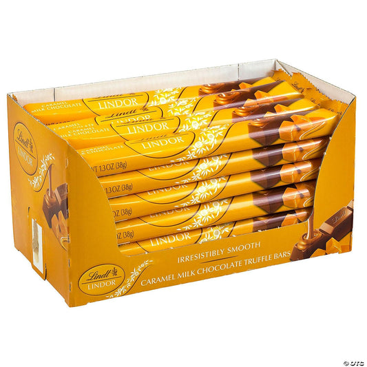 Lindor Caramel Milk Chocolate Truffle Bars, 1.3 oz, 24 Count