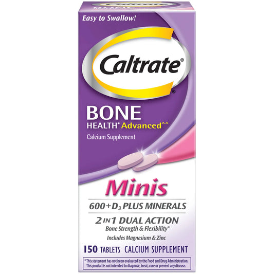 Caltrate Bone Health Advanced Calcium 600+D3 Plus Minerals - 150 Mini Tablets