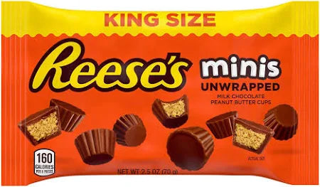 Reese's Minis King Size Milk Chocolate & Peanut Butter Candies, 2.5 oz