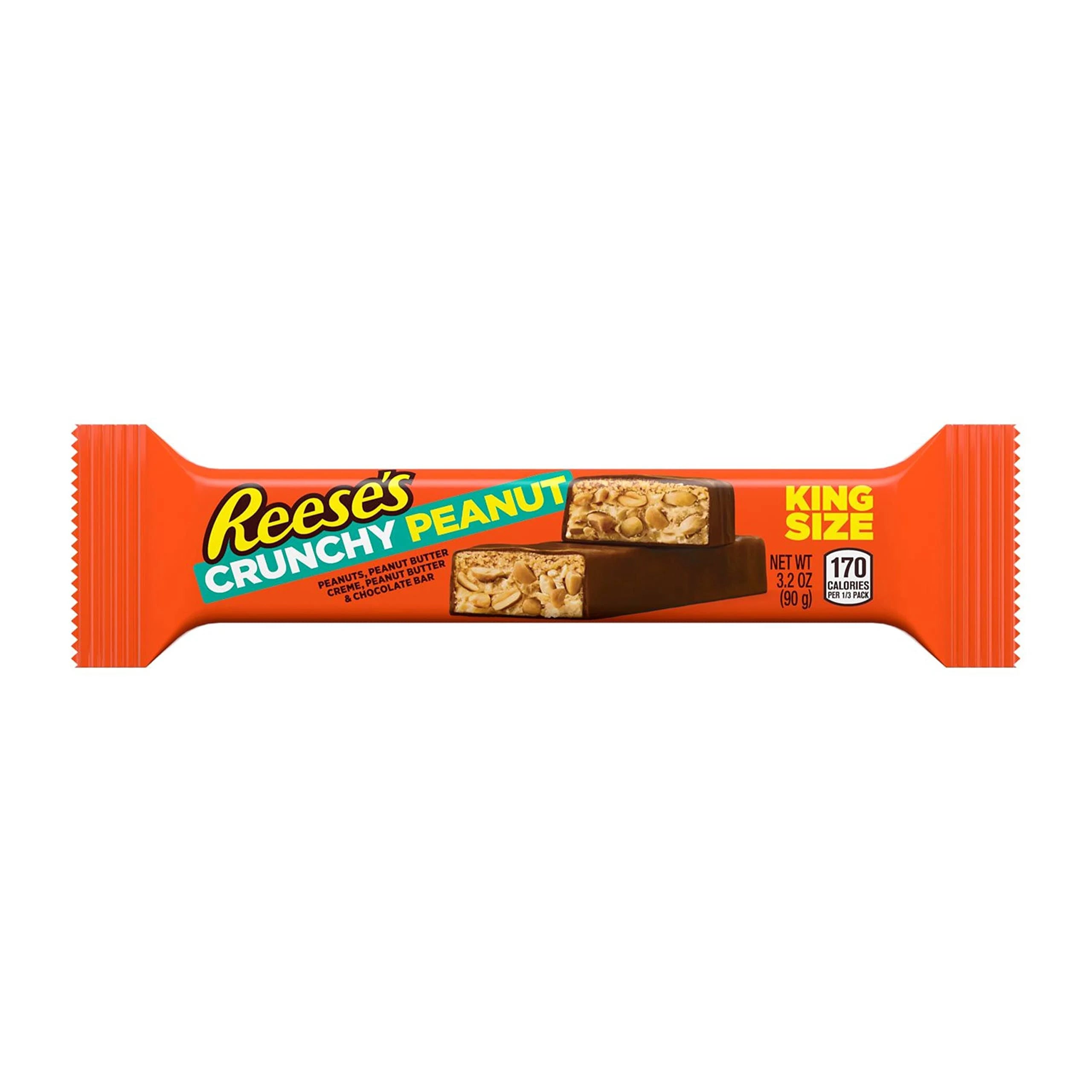 REESE'S Crunchy Peanut King Size Candy Bar, 3.2 oz