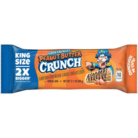 Cap'n Crunch Cereal Bar, Peanut Butter Crunch, King Size - 2.11 oz Bar