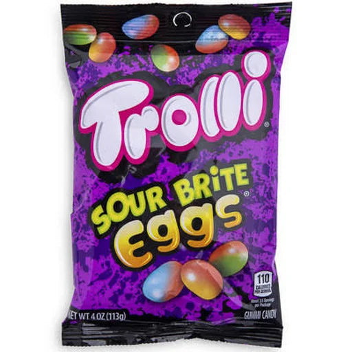 Trolli Sour Brite Eggs Gummi Candy 4 oz Bag