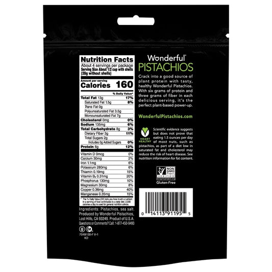 Wonderful Roasted & Salted Pistachios, 8 Oz Resealable Bag