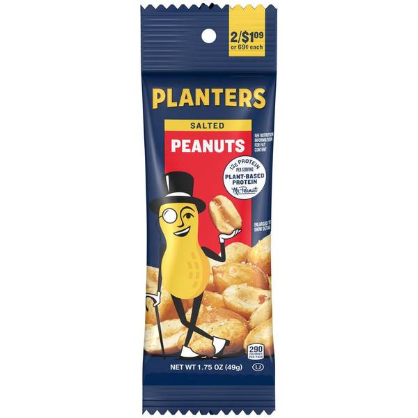 Discount Planters Peanuts Dry Roasted & Salted 1.75 oz Individual Pack