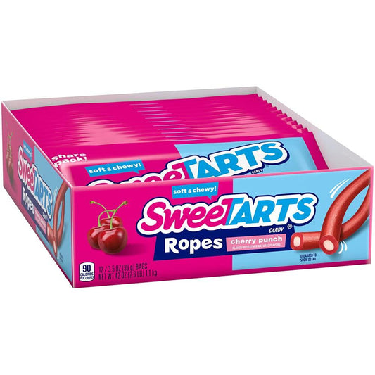 Discounted SweeTarts CHERRY PUNCH Soft & Chewy Ropes, 3.5 Ounce Packages (Case of 12)