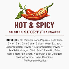 Duke's Hot & Spicy Smoked Shorty Sausages,12 Oz