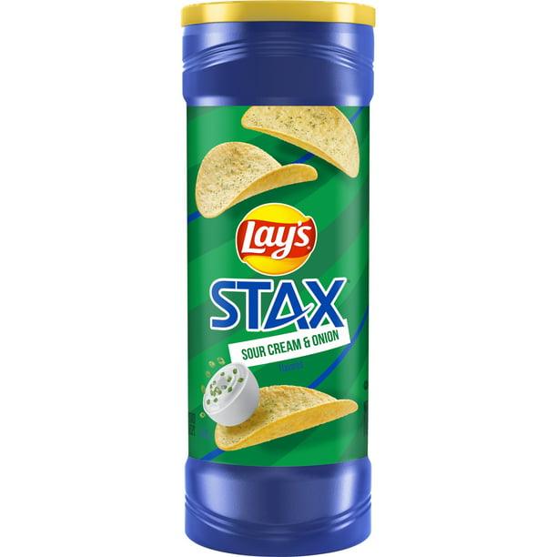 Lay's Stax Sour Cream & Onion Flavored Potato Chips, 5.5 oz Canister