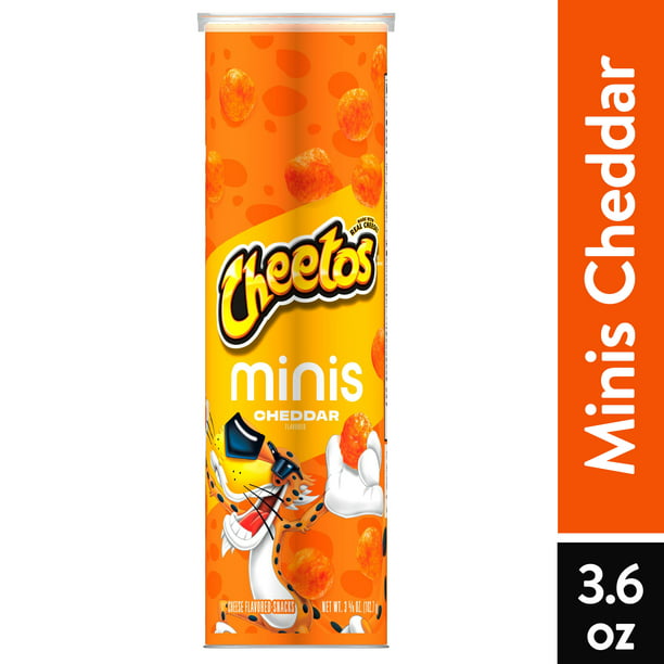 Cheetos Minis Cheddar Flavored Snack Balls Canister, 3.625 oz
