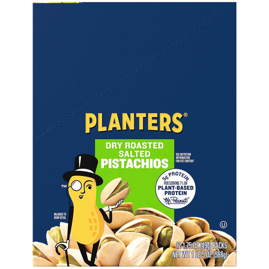 Planters Dry Roasted Pistachios (1.75 oz Packets, Pack of 12)