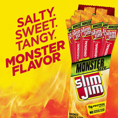 Discount Slim Jim Monster Smoked Meat Sticks 18 Count Box, Original Flavor, 18 Individual Sticks - BargainBoxed.com