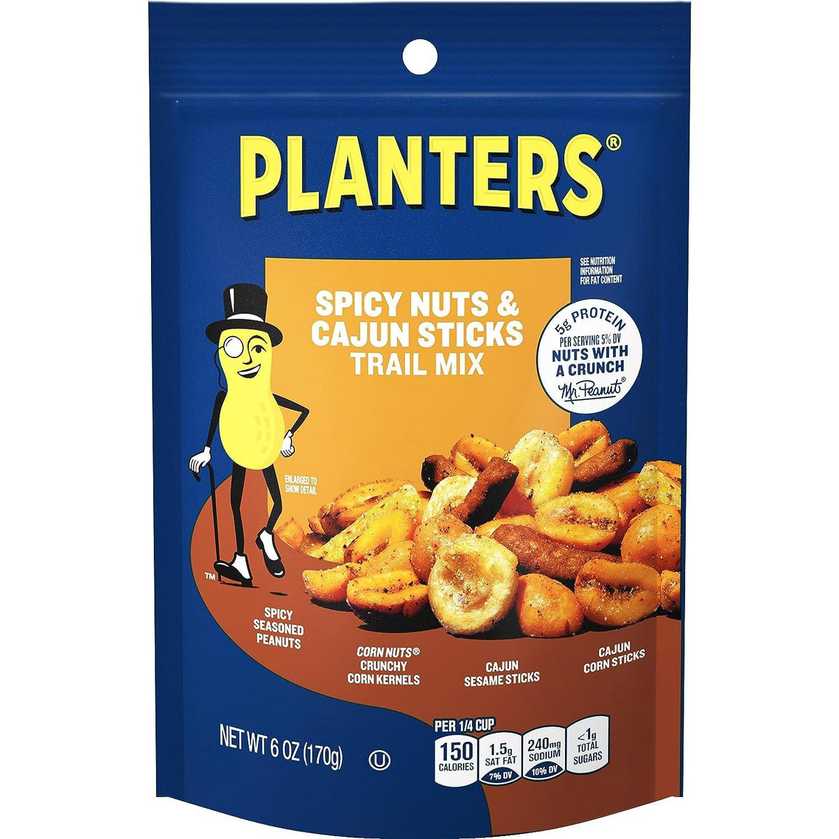 Planters Spicy Peanuts & Cajun Sticks Trail Mix, 6 OZ