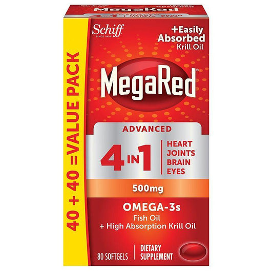 Advanced 4 in 1, 2x Concentrated Omega 500 mg, 80 Softgels - BargainBoxed.com