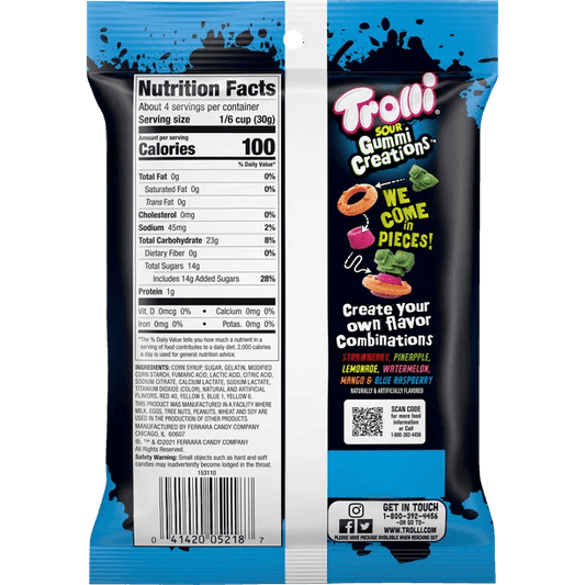 Trolli Sour Gummy Candy Creations Martian Mix, 4.25 Ounce Bag