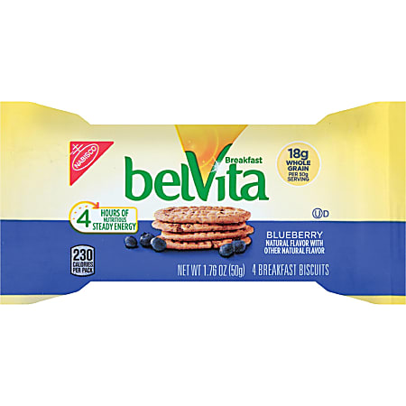 BelVita Breakfast Biscuits, Blueberry - 1.76 oz