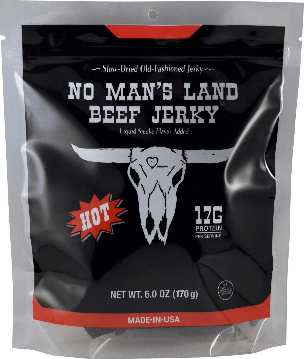 No Man's Land Hot Beef Jerky - 6 oz