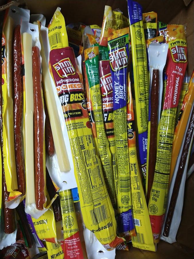Bulk Slim Jim & Meat Stick Bargain Box - Variety Mix - BargainBoxed.com