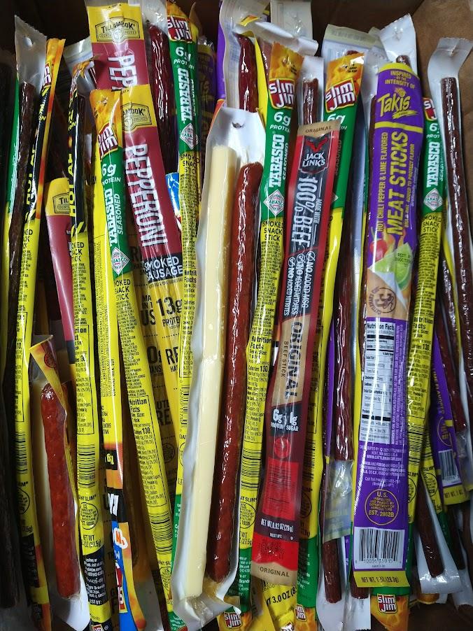 Bulk Slim Jim & Meat Stick Bargain Box - Variety Mix - BargainBoxed.com