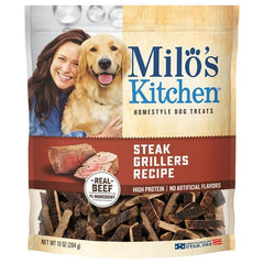 Milo's Kitchen Steak Grillers Beef Recipe With Angus Steak Dog Treats, 10-Ounce