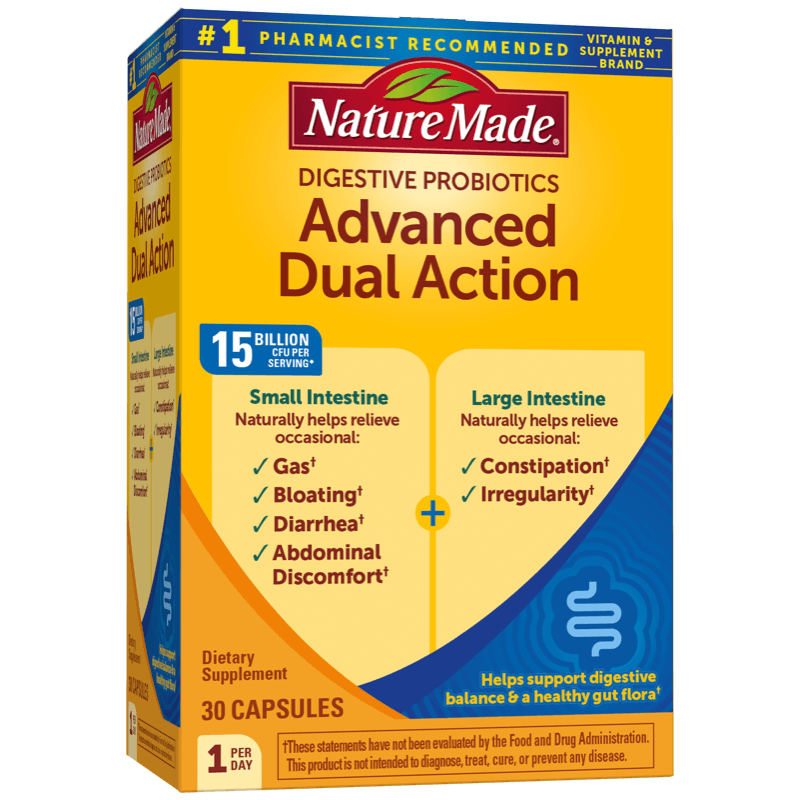 Digestive Probiotics Advanced Dual Action Capsules, 30 Capsules, 15 Billion CFU