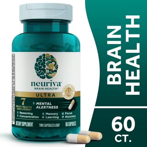 Neuriva Ultra Nootropic Brain Supplement for Mental Alertness, Memory, Focus & Concentration 60ct Capsules - BargainBoxed.com