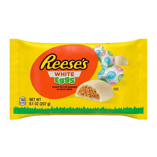 REESE'S, White Creme Peanut Butter Eggs, Easter Candy, 9.1 oz Bag