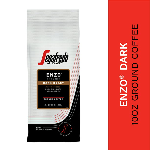 Segafredo Zanetti 100% Arabica Ground Coffee, Enzo Dark Roast, 10 oz