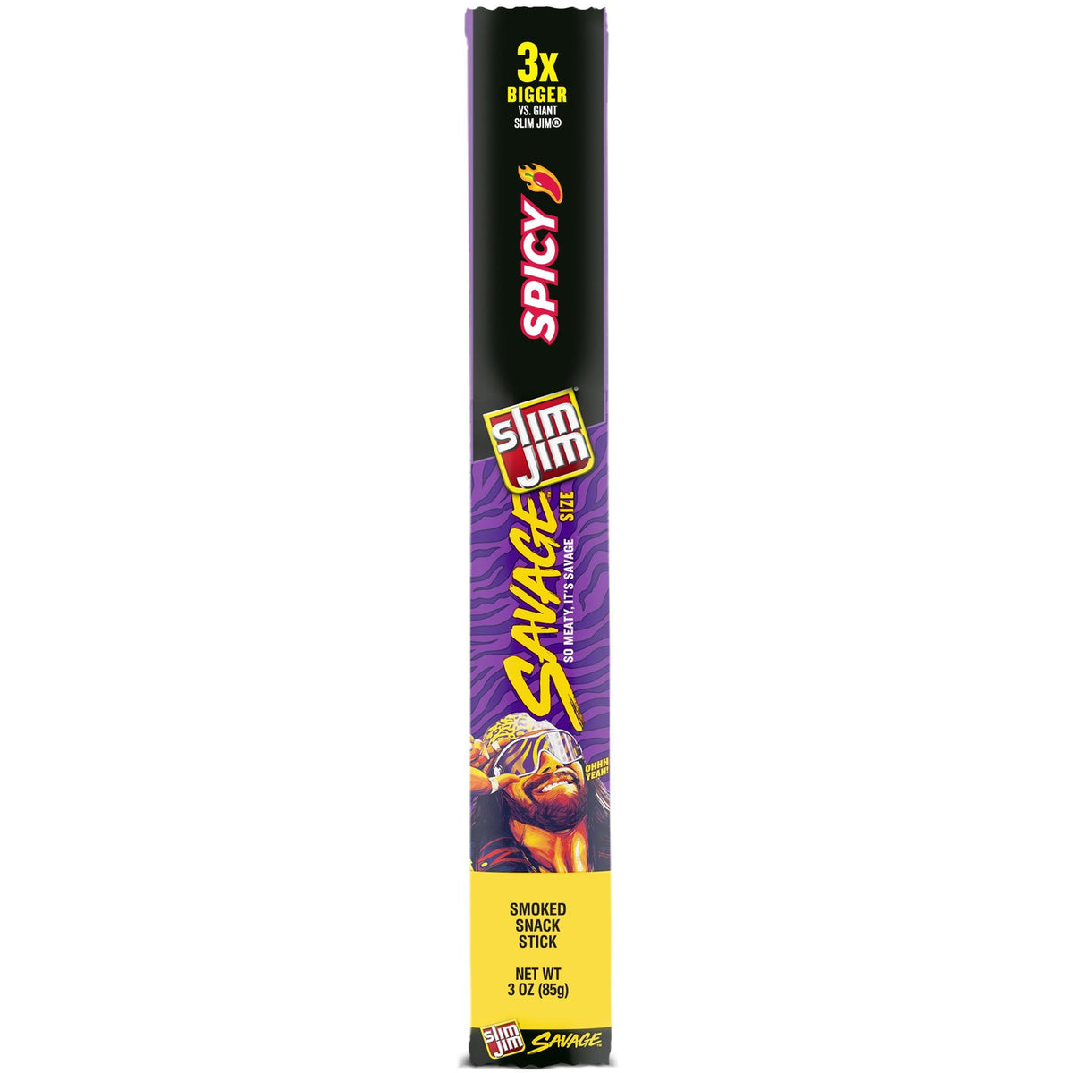 Slim Jim Savage Keto Friendly Spicy Smoked Meat Stick, 3 oz