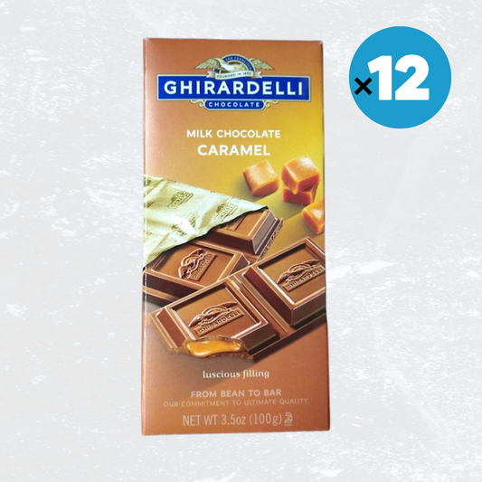Ghirardelli Caramel Chocolate Bars - Milk Chocolate Caramel - 12 Bars