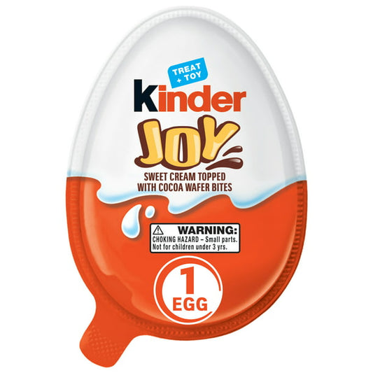Kinder Joy Eggs, Sweet Cream and Chocolate Wafers with Toy Inside, 0.7 oz, 1 Egg
