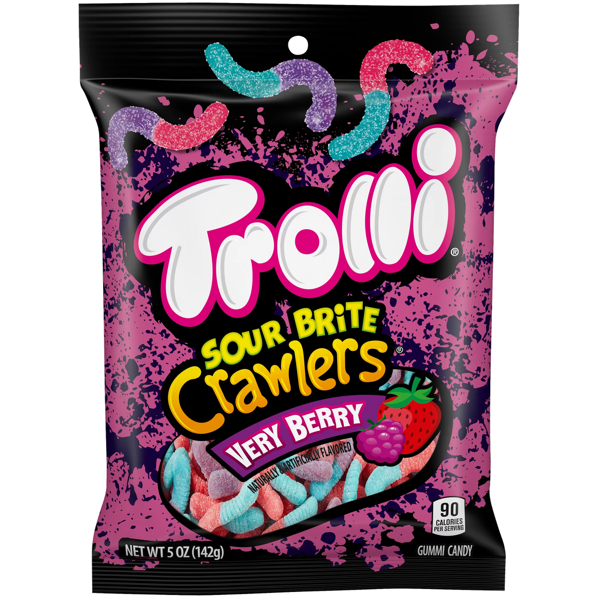 Trolli Sour Brite Crawlers Very Berry Gummi Candy 5 oz Bag