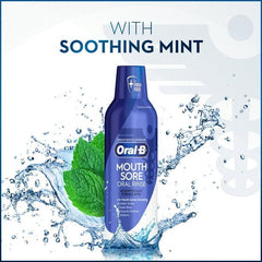 Oral-B Mouth Sore Oral Rinse, Soothing Mint Flavor, 475 mL (16 fl oz)