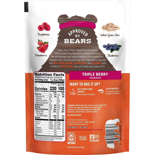 Bear Naked Triple Berry Granola Cereal, 12 oz Bag