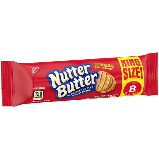 Nutter Butter Peanut Butter Sandwich Cookies, King Size, 3.5 oz