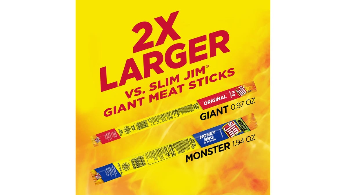 Slim Jim Honey BBQ Monster Meat Stick, 1.94 oz