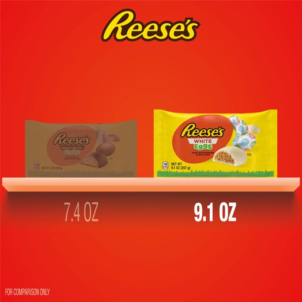 REESE'S, White Creme Peanut Butter Eggs, Easter Candy, 9.1 oz Bag
