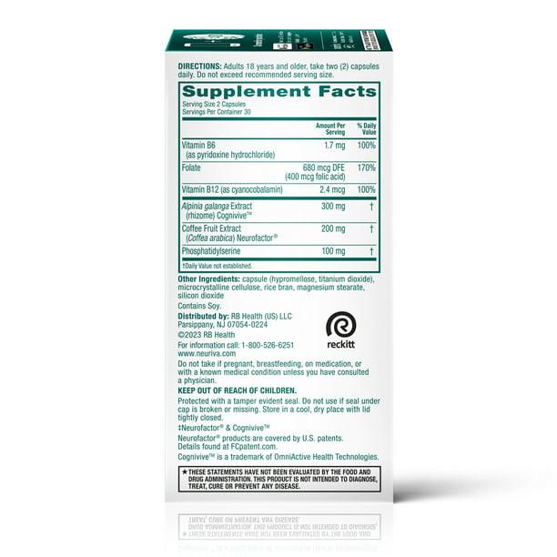 Neuriva Ultra Nootropic Brain Supplement for Mental Alertness, Memory, Focus & Concentration 60ct Capsules - BargainBoxed.com