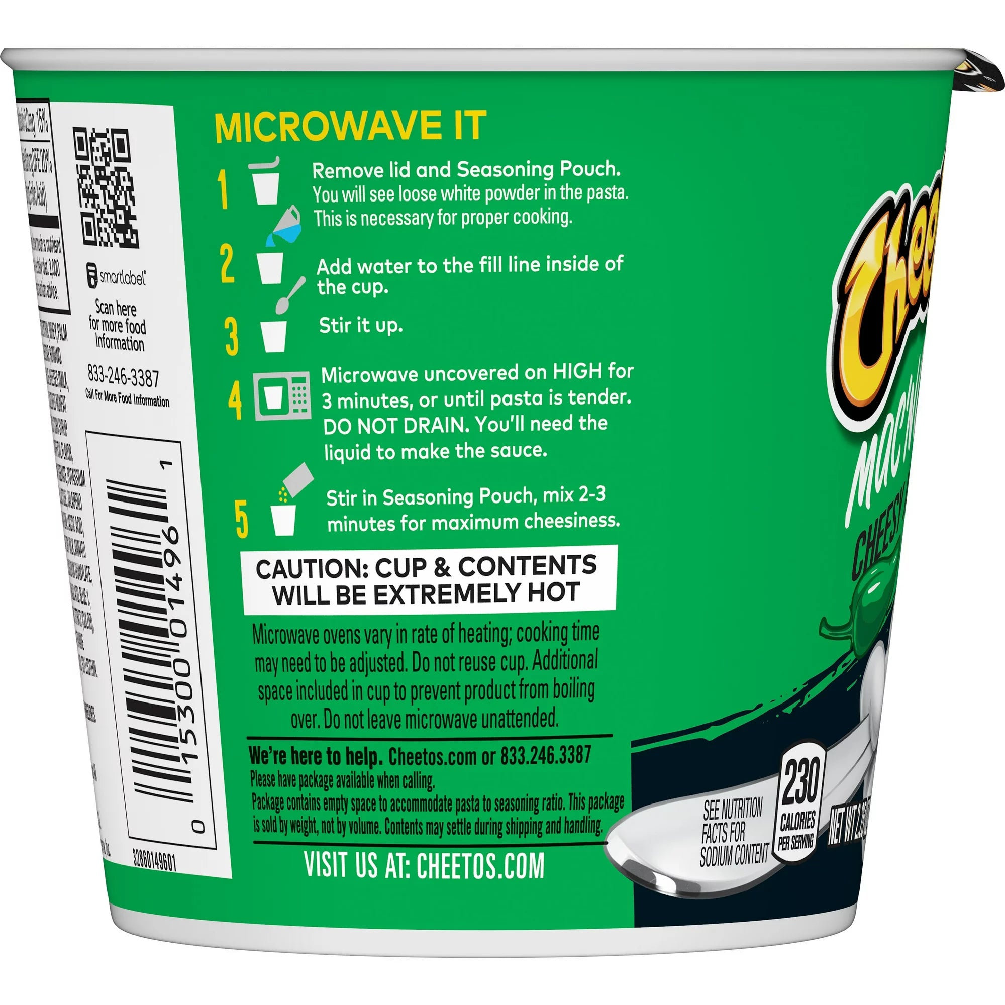 Cheetos Mac 'N Cheese, Cheesy Jalapeno Flavor, 2.25 oz Cups, 12 Count