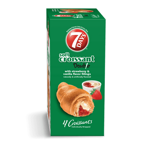 7Days Soft Croissant, Strawberry Vanilla (4 Pack), On The Go Breakfast (2.12oz, Pack of 4)