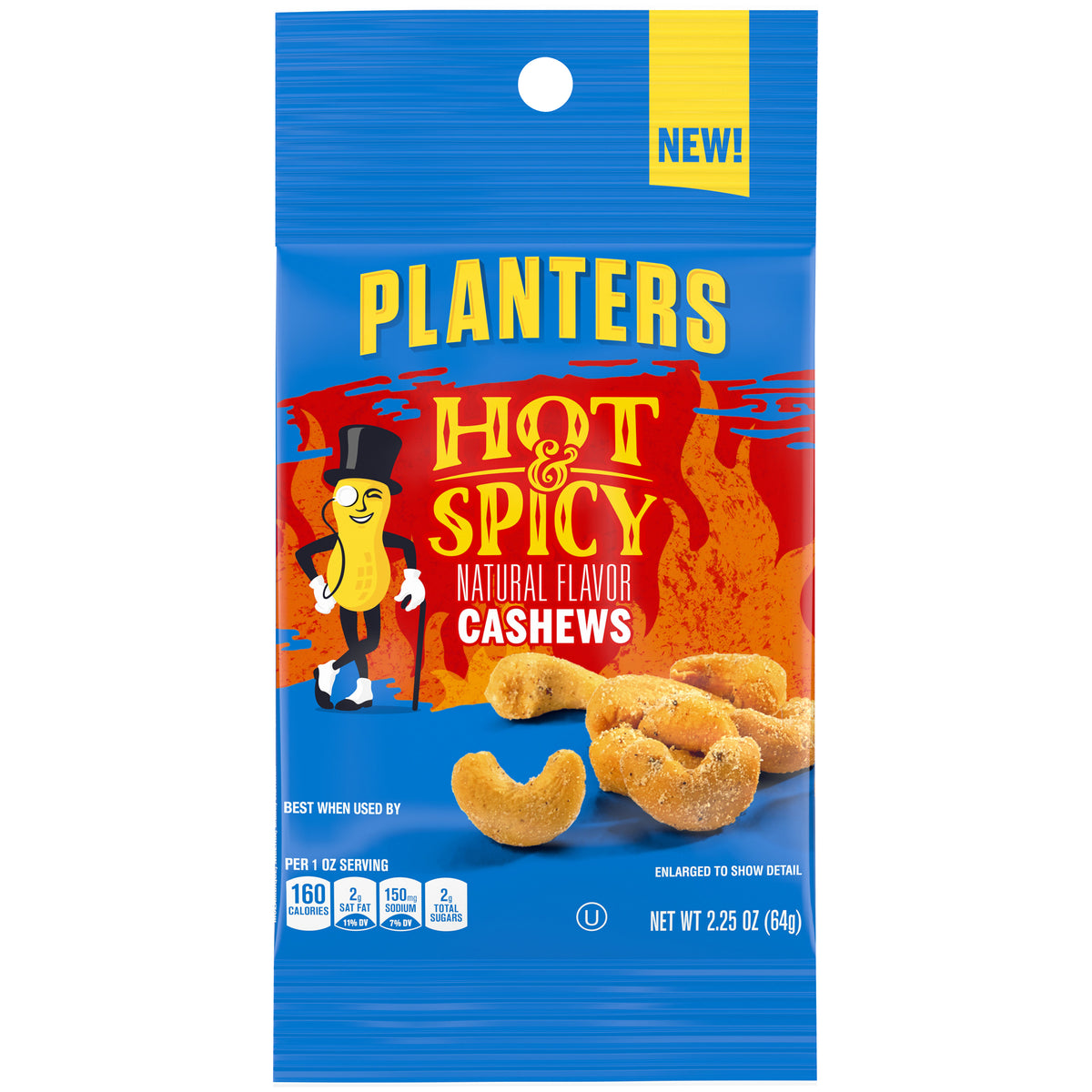 Planters Hot N' Spicy Cashews 2.25 oz Individual Pack
