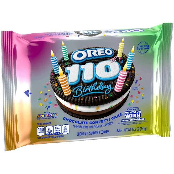 OREO 110th Birthday Chocolate Confetti Cake Chocolate Sandwich Cookies, Limited Edition, 12.2 oz Pack