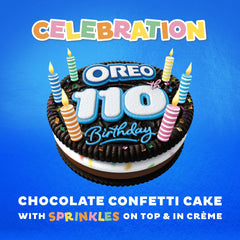 OREO 110th Birthday Chocolate Confetti Cake Chocolate Sandwich Cookies, Limited Edition, 12.2 oz Pack